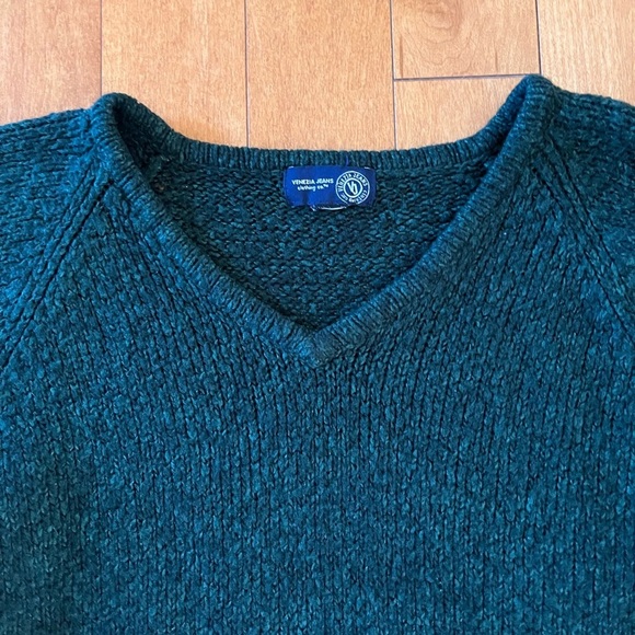 VENEZIA JEANS Green V-Neck Sweater XL - Picture 2 of 4
